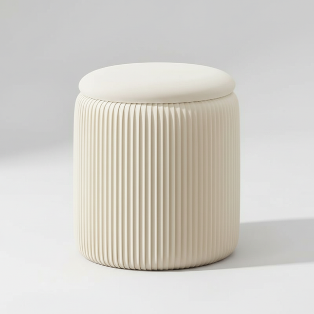 Round Ottoman Living Room Dresser Stool Nordic Modern Footrest Entrance Aesthetic Ottoman Pouf with Storage Space Soft Furniture