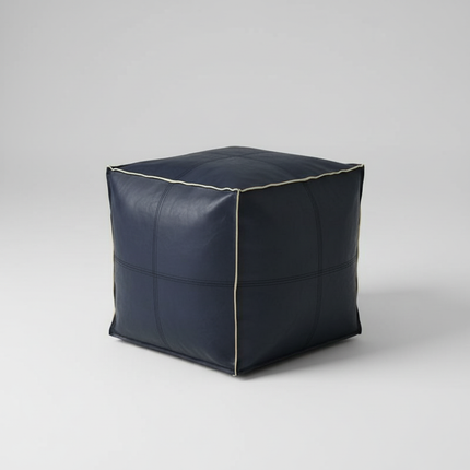 45cm Moroccan Artificial PU Leather Pouf Cover Craft Simple Sofa Ottoman Footstool Unstuffed Living Room Bedroom Cushion Covers