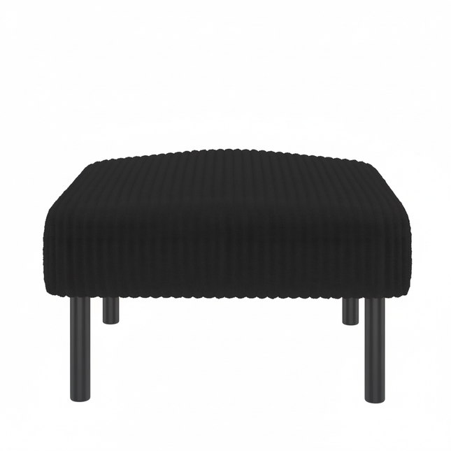 LVHOM High-Quality Corduroy Footstool, Soft Ottoman with Solid Metal Frame, Comfortable Fabric, Suitable for Living Room