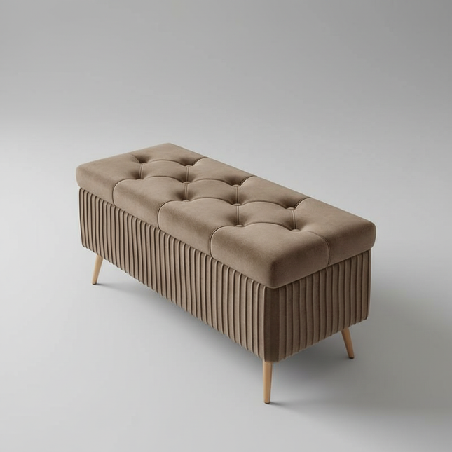 Velvet Ottoman Bench for Living Room Nordic Design Shoe Changing Stool with Storage Bedroom Bed End Seat Modern