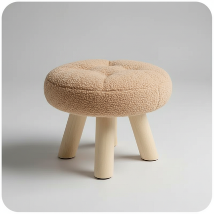 Creative Nordic Stool Furniture Solid Wood Small Stool Spherical Stool Removable Washable Furniture Round Ottomans Ins Pouf
