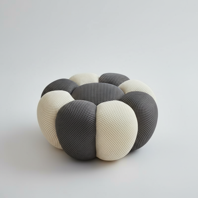 Nordic Sofa Pedal Simple Round Stool Low Ottomans Living Room Sofa Footstool 3D Fabric Creative Leg Footstool Pumpkin Footstools