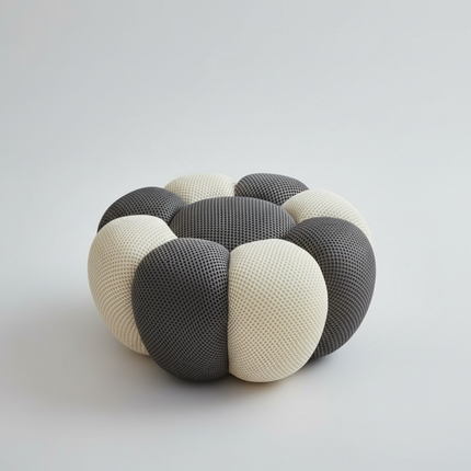 Nordic Sofa Pedal Simple Round Stool Low Ottomans Living Room Sofa Footstool 3D Fabric Creative Leg Footstool Pumpkin Footstools