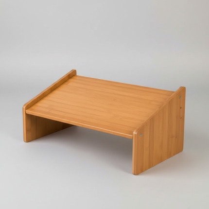 Comfortable footstool with adjustable pedals fatigue relieving footstool bamboo office footstool seat posture improvement device