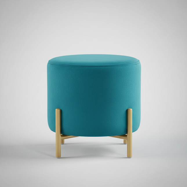 Customized Velvet Dressing Stool Golden Leg Tassel Makeup Bench Openable Ottoman Pouf for Home Fashionable Furniture