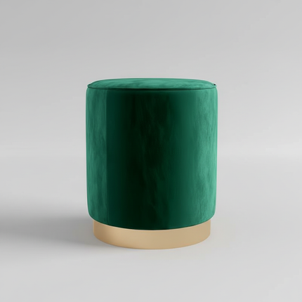 Living Room Round Stool Vanity Stool Velvet Ottoman Footrest Home Office  Compact Low Pouf  Shoe changing stool Dia33XH42cm