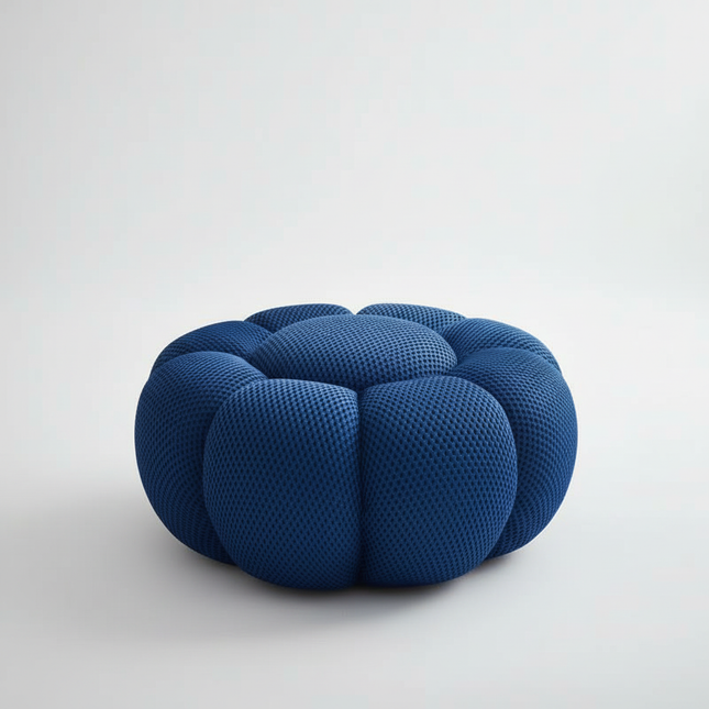 Nordic Sofa Pedal Simple Round Stool Low Ottomans Living Room Sofa Footstool 3D Fabric Creative Leg Footstool Pumpkin Footstools