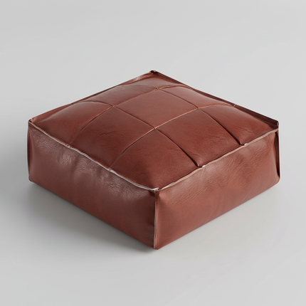 Soft Moroccan Ottoman Footstool Handmade Square Floor Cushion PU Leather Moroccan Pouf for Home Wedding Bedroom Living Room Kids