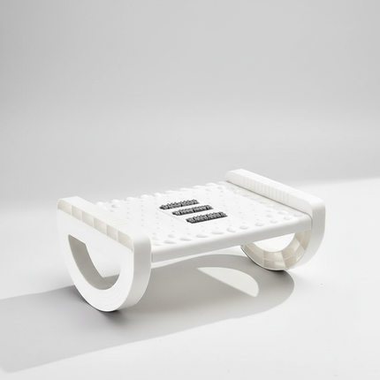 Portable Foot Rest Under Ergonomic Footrest Stool 6 Height Position Adjustable Foot Stoo with Firm Non-Slip Legs Massage Rollers