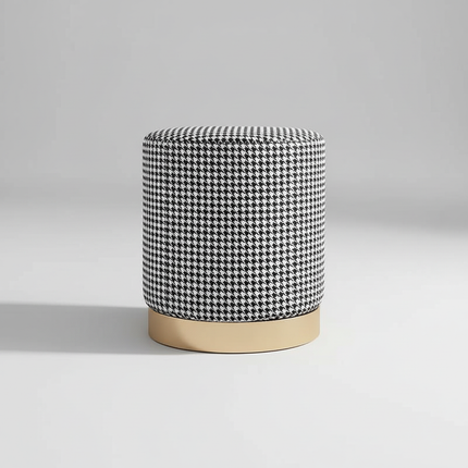 Living Room Round Stool Vanity Stool Velvet Ottoman Footrest Home Office  Compact Low Pouf  Shoe changing stool Dia33XH42cm