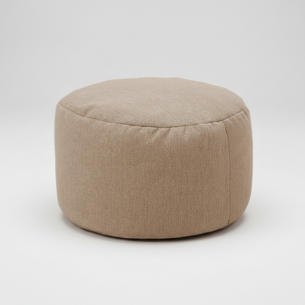 OTAUTAU Round Stool D30cm*H20cm Linen Bean Bag Ottoman with Filling Beanbag Pouf Footstool Tatami Futon Puff JD001