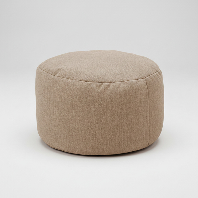 OTAUTAU Round Stool D30cm*H20cm Linen Bean Bag Ottoman with Filling Beanbag Pouf Footstool Tatami Futon Puff JD001