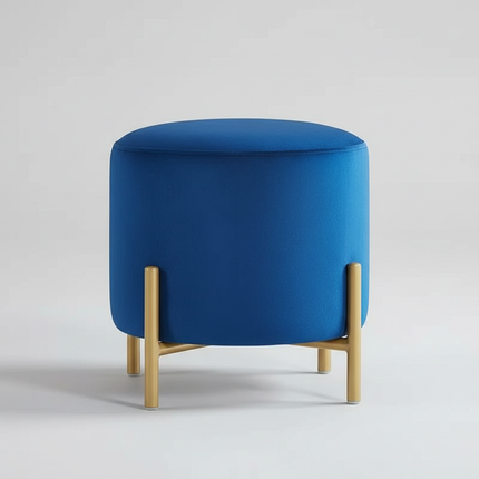 Customized Velvet Dressing Stool Golden Leg Tassel Makeup Bench Openable Ottoman Pouf for Home Fashionable Furniture