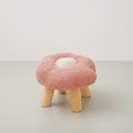 Wooden Small Foot Stool Non Slip Foot Rest Under Desk Footrest Ottoman Soft Stool for Playroom Apartment Porch Bedroom