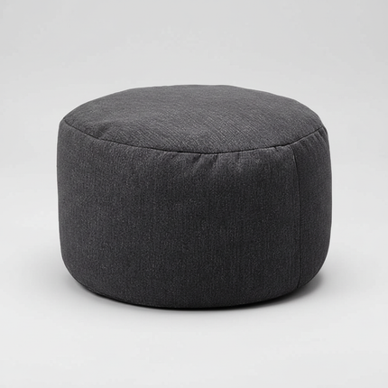 OTAUTAU Round Stool D30cm*H20cm Linen Bean Bag Ottoman with Filling Beanbag Pouf Footstool Tatami Futon Puff JD001