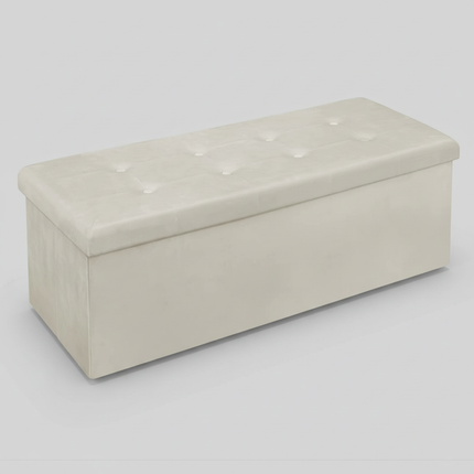 1PC Foldable Stool Home Ottoman Seat Bench Chest with Storage Space Organizer Box Living Room Furniture