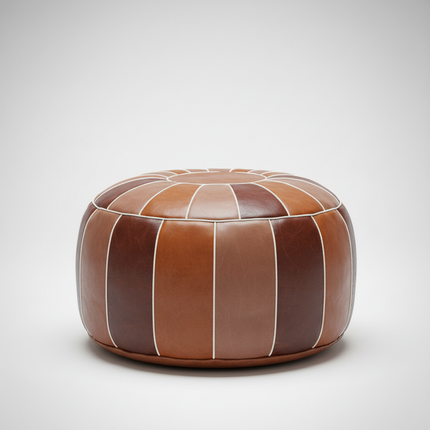 45cm Moroccan Artificial PU Leather Pouf Cover Craft Simple Sofa Ottoman Footstool Unstuffed Living Room Bedroom Cushion Covers