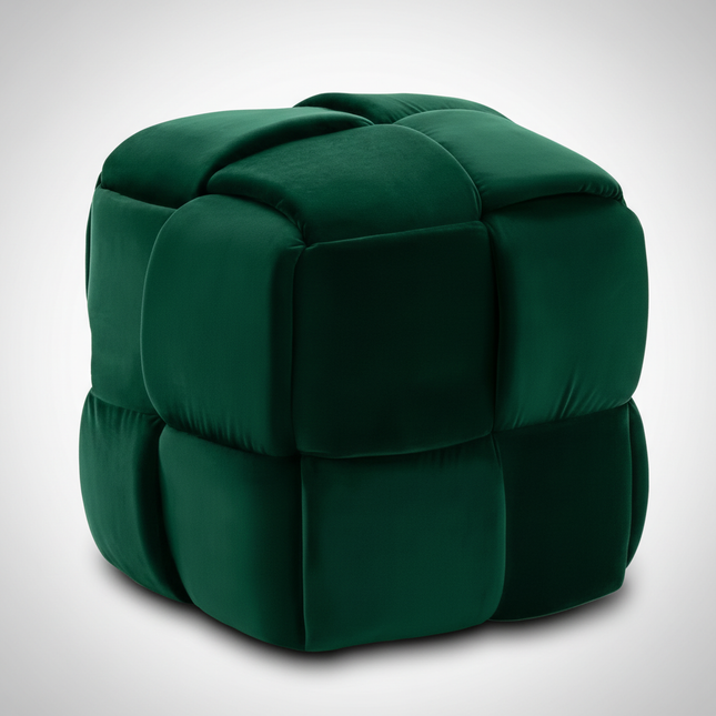 Velvet Ottoman Footstool, Living Room Woven Square Makeup Stool Decoration, Modern 43 X 43 X 46 Cm