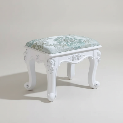 Retro Fabric Dressing Chair, Child Round Stool, Dressing Seat, Home Furniture, Living Room Dinning Chair, ABS Leg, Round Ottoman