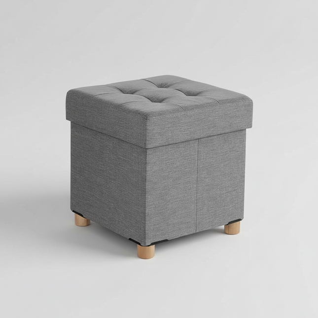 Folding Storage Ottoman Bench Folding Storage Trunk Footrest Stool Cube Bench Storage Chest Footrest Coffee Table Padded Seat