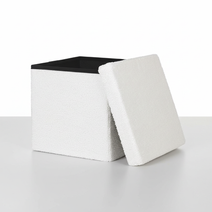 1PC Foldable Ottoman Stool Storage Chest Folding Cube Footstool with Removable Lid Toy Box for Living Room Bedroom Entrance