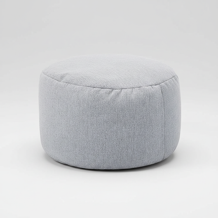 OTAUTAU Round Stool D30cm*H20cm Linen Bean Bag Ottoman with Filling Beanbag Pouf Footstool Tatami Futon Puff JD001