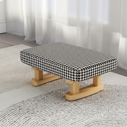 Colorful Small Wooden Stool with Non-Slip Pad Footrest Seat Square Household Living Room Hallway Sofa Tea Stools