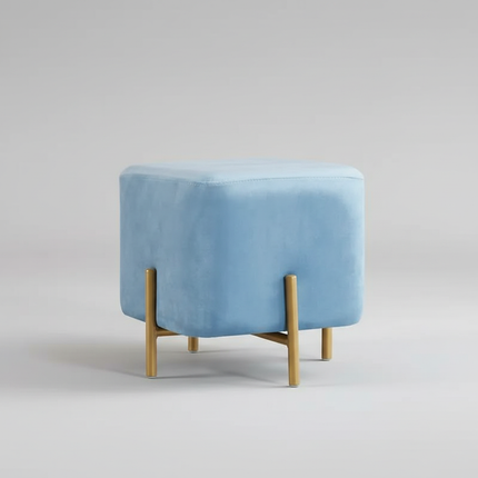 Customized Velvet Dressing Stool Golden Leg Tassel Makeup Bench Openable Ottoman Pouf for Home Fashionable Furniture