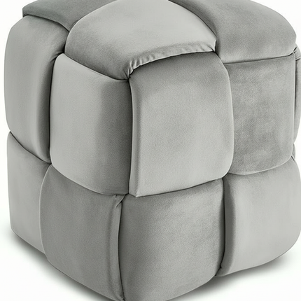 Velvet Ottoman Footstool, Living Room Woven Square Makeup Stool Decoration, Modern 43 X 43 X 46 Cm