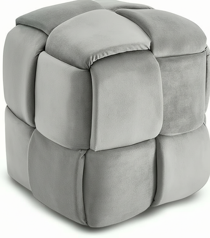 Velvet Ottoman Footstool, Living Room Woven Square Makeup Stool Decoration, Modern 43 X 43 X 46 Cm