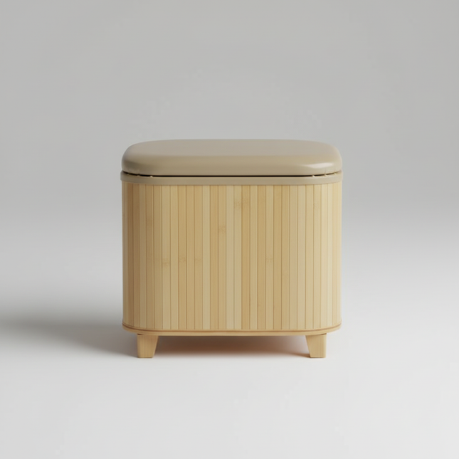 Japanese Solid Wood Small Square Stool with Storage Box Sundries Toys Organizer Household Hallway Shoes Change Footstool Ottoman