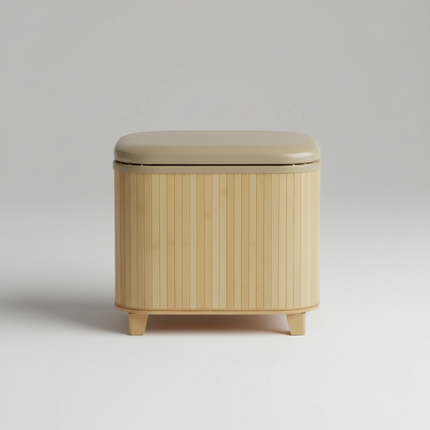 Japanese Solid Wood Small Square Stool with Storage Box Sundries Toys Organizer Household Hallway Shoes Change Footstool Ottoman