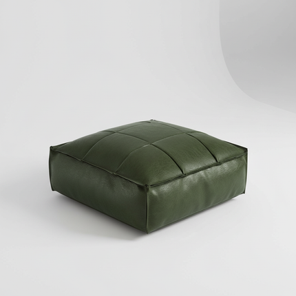 Soft Moroccan Ottoman Footstool Handmade Square Floor Cushion PU Leather Moroccan Pouf for Home Wedding Bedroom Living Room Kids