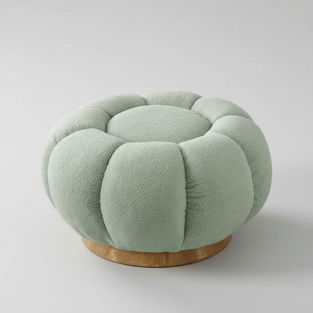 Pumpkin Sofa Low Stools Foot pedal Lamb Wool Shape Velvet Fabric Simple Modern Living Room Light Luxury Bedroom Round Ottomans