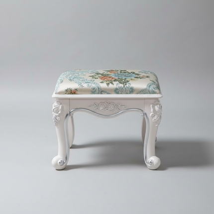 Retro Fabric Dressing Chair, Child Round Stool, Dressing Seat, Home Furniture, Living Room Dinning Chair, ABS Leg, Round Ottoman