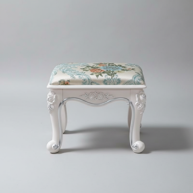 Retro Fabric Dressing Chair, Child Round Stool, Dressing Seat, Home Furniture, Living Room Dinning Chair, ABS Leg, Round Ottoman