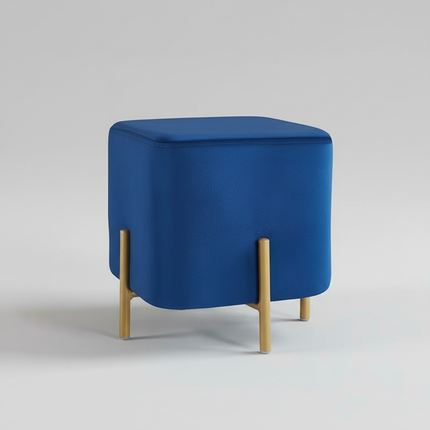 Customized Velvet Dressing Stool Golden Leg Tassel Makeup Bench Openable Ottoman Pouf for Home Fashionable Furniture