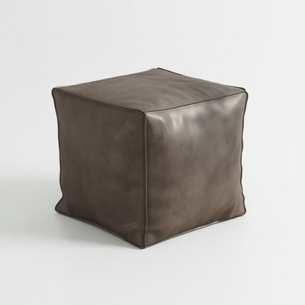 Foot Rest Non-Slip Storage Stool Large Capacity Waterproof Unstuffed Cushion Cover Stackable Thicken Leather Pouf Shoe-changing