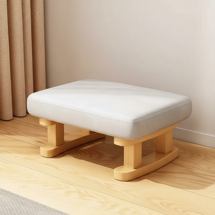 Colorful Small Wooden Stool with Non-Slip Pad Footrest Seat Square Household Living Room Hallway Sofa Tea Stools
