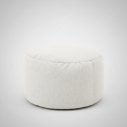 OTAUTAU Round Stool D30cm*H20cm Linen Bean Bag Ottoman with Filling Beanbag Pouf Footstool Tatami Futon Puff JD001