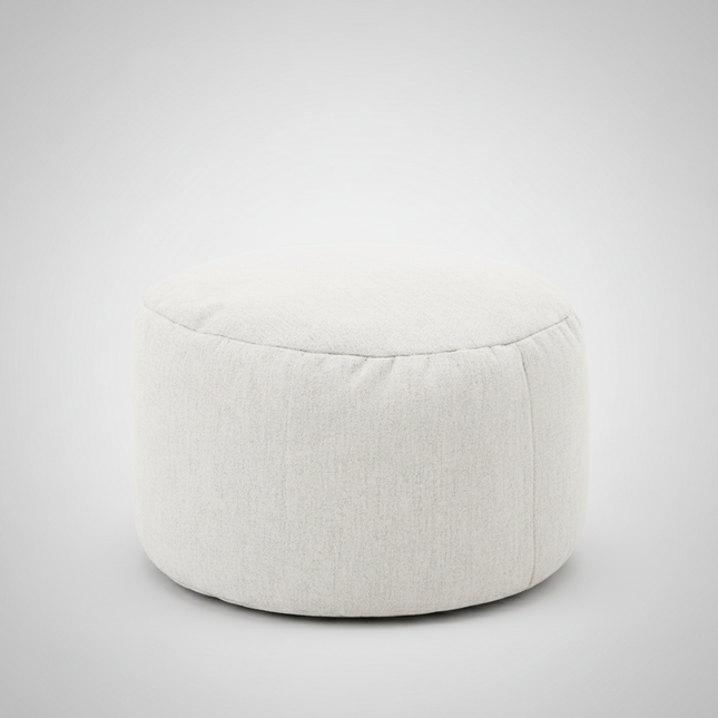 OTAUTAU Round Stool D30cm*H20cm Linen Bean Bag Ottoman with Filling Beanbag Pouf Footstool Tatami Futon Puff JD001