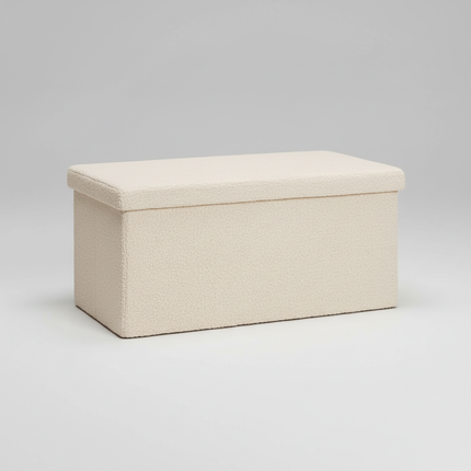 1PC Upholstered Ottoman Foldable Stool Chest Bench Lid Seat Chest Footstool Storage for Bedroom Bed End Sofa Household Home Door