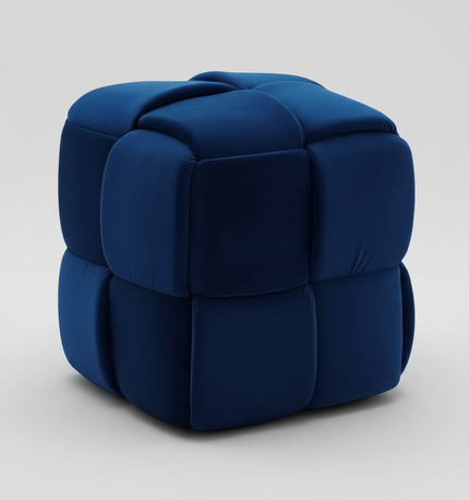 Velvet Ottoman Footstool, Living Room Woven Square Makeup Stool Decoration, Modern 43 X 43 X 46 Cm