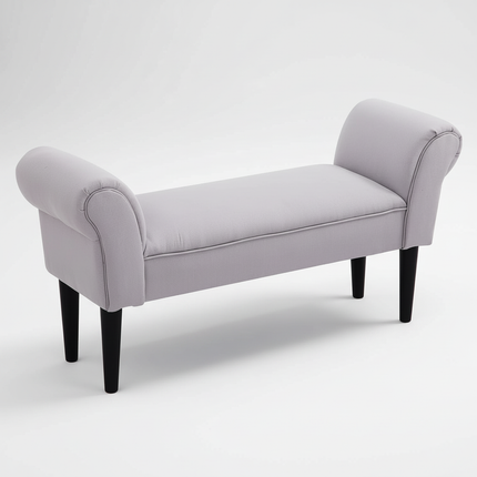 Homcom Footstool Bedside Bench with Arms Upholstered Bedroom Bench