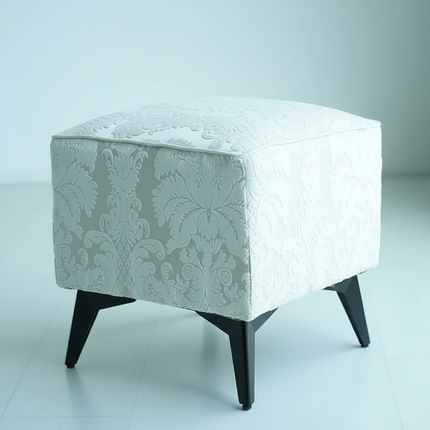 ‌Faux Leather Ottoman, Plush Entryway Bench, Velvet Square Stool, Minimalist Footrest for Bedroom/Balcony with Non-Skid Base