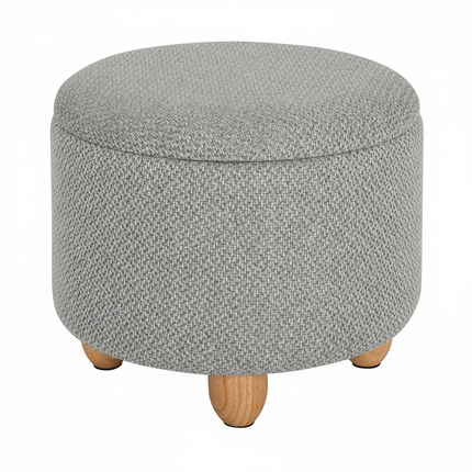WOLTU Foldable Ottoman Storage Pouf Upholstered Stool with Lid Pine Legs Space Saving for Living Room Bedroom Home Decal