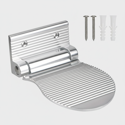 1pc Bathroom Footrest Shower Foot Rest Pedestal Pedal Wall Mounted Black/silver Aluminium Alloy Shower Footstool Anti-slip