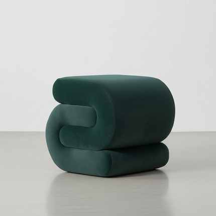 Vanity Stool, Modern S-Shaped Pouf Ottoman Footrest Makeup Chair Foot Stool Under Desk, Decorative Floor Seat