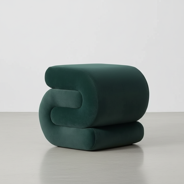 Vanity Stool, Modern S-Shaped Pouf Ottoman Footrest Makeup Chair Foot Stool Under Desk, Decorative Floor Seat