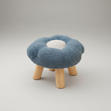 Wooden Small Foot Stool Non Slip Foot Rest Under Desk Footrest Ottoman Soft Stool for Playroom Apartment Porch Bedroom